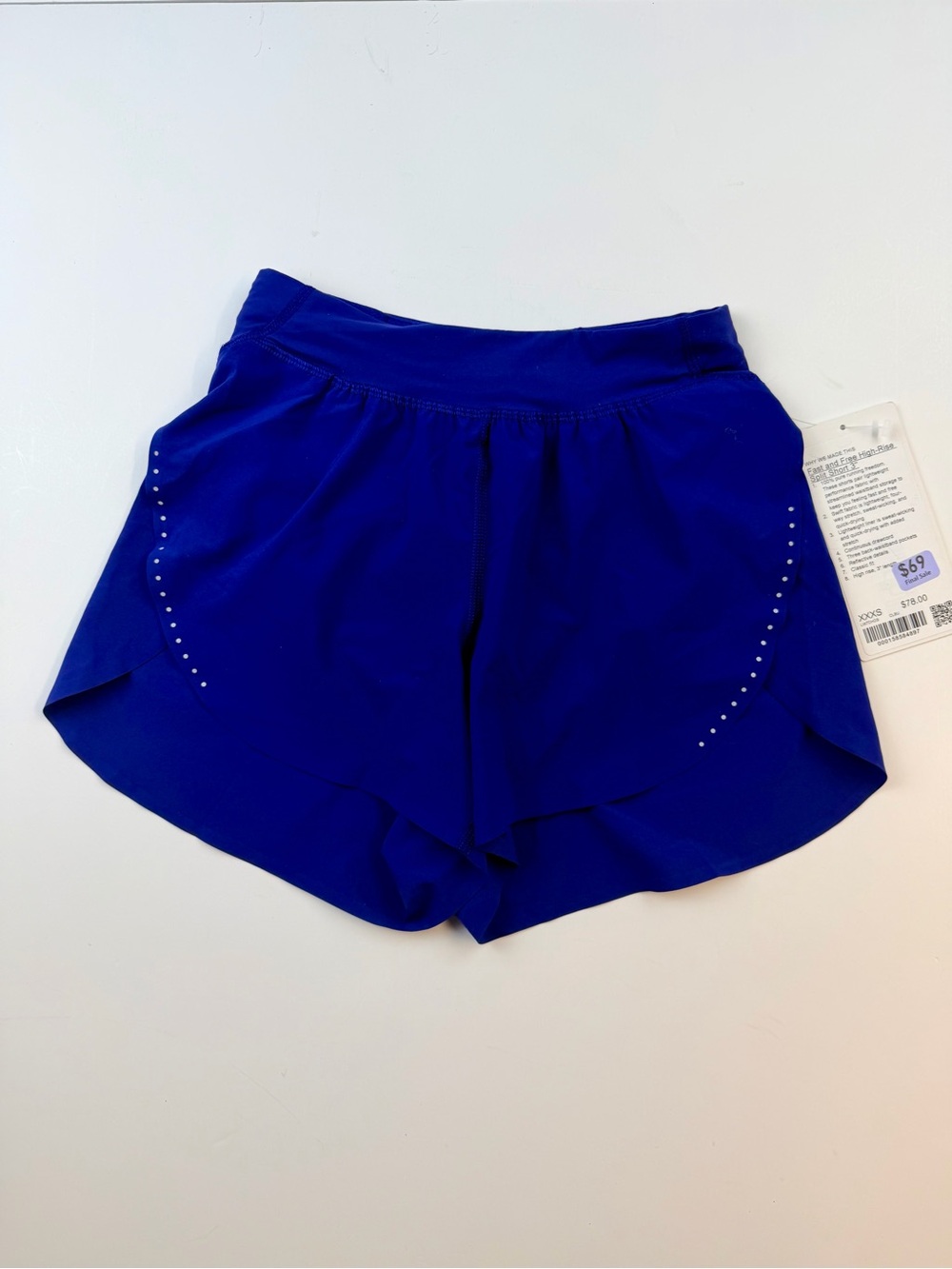 Lululemon Fast and Free High Rise Split Short 3” Size XXXS NWT
